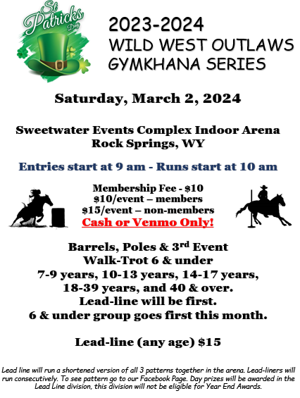Rock Springs WY Wild West Outlaws Gymkhana @ SWEC Indoor Arena